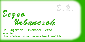 dezso urbancsok business card